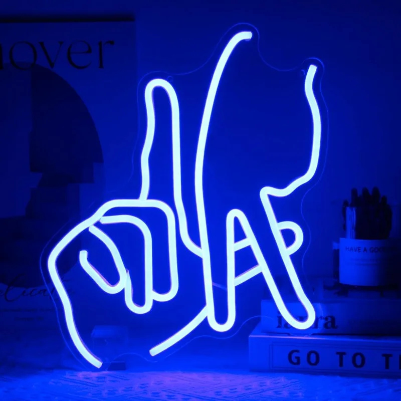 

Los Angeles Gesture Neon Men's Cave Decoration LED Sign Finger Neon Wall Sign for Wall Bedroom Garage Game Room Decoration