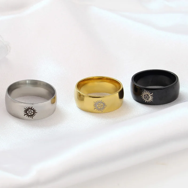 Movie Jewelry Ring Stainless Steel Sun Force Evil Supernatural Ring For Women Men Ring Party Jewelry Gift