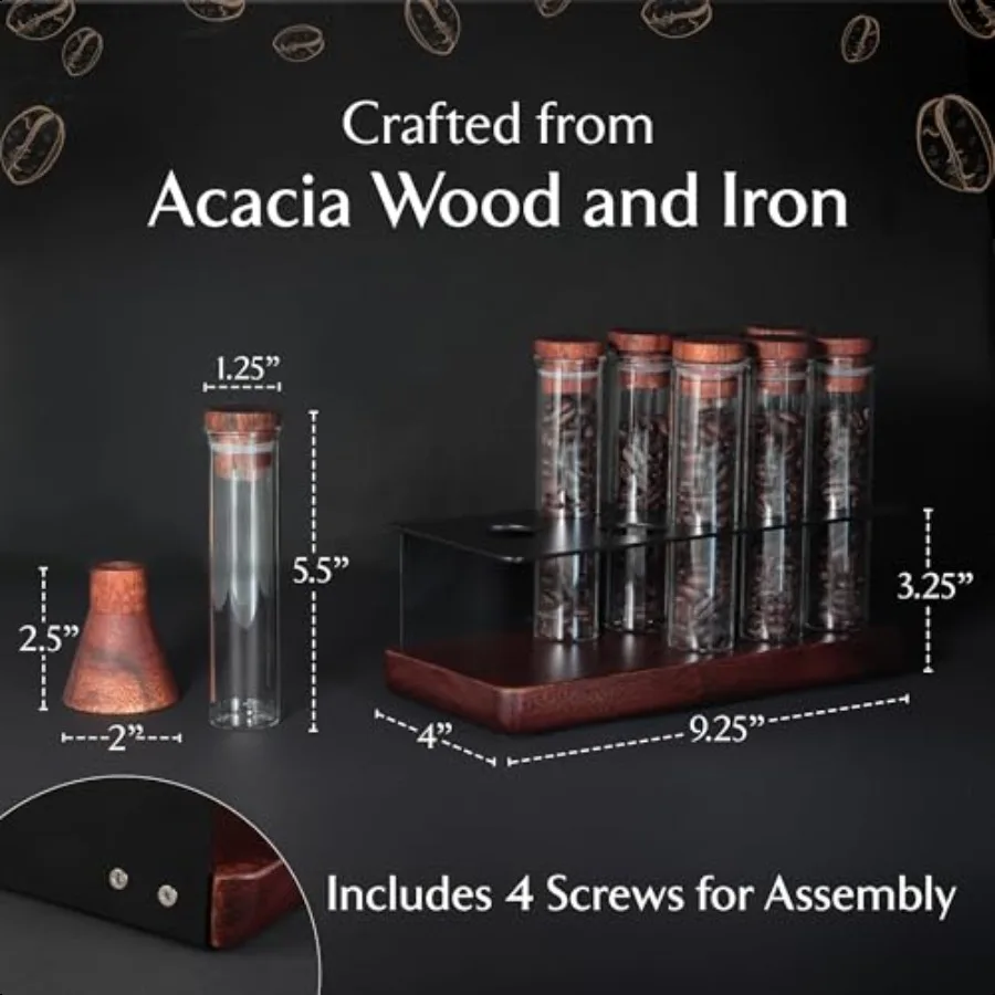 مجموعة تخزين حبوب القهوة ذات جرعة واحدة مكونة من 8 قبو فول مخيط أسبوعيًا مع قوارير زجاجية مقاسة مسبقًا، حاوية جرعات سهلة التجميع #2