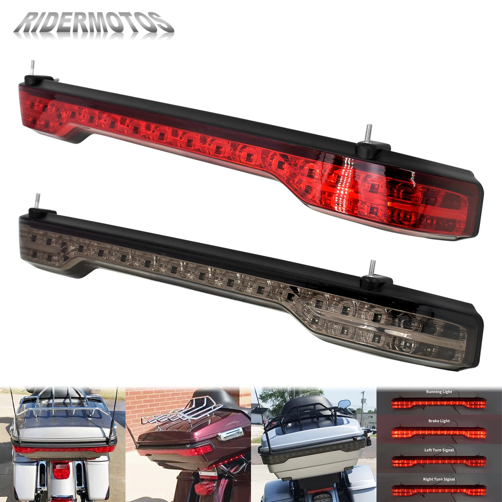 

Motorcycle Rear Tour-Pak King LED Brake Turn Signal Light Tour Pack Tail Lamp For Harley Touring Road Glide Limited 2014-2024