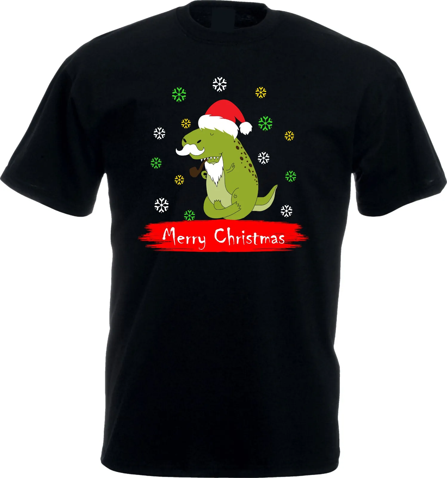 

Merry Christmas T Shirt Cute Dinosaur Adults Top