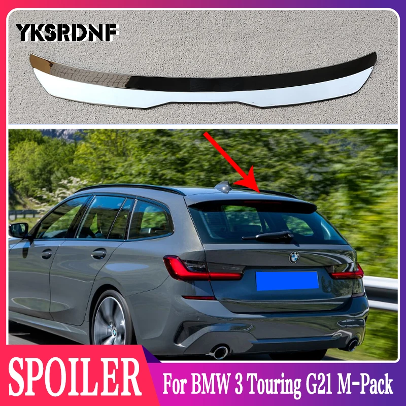 YKSRDNF Lip Spoiler Cap For BMW 3 Touring G21 M-Pack 2018-2024 High Quality ABS Plastic Car Tail Trunk Wing Rear Roof Spoiler