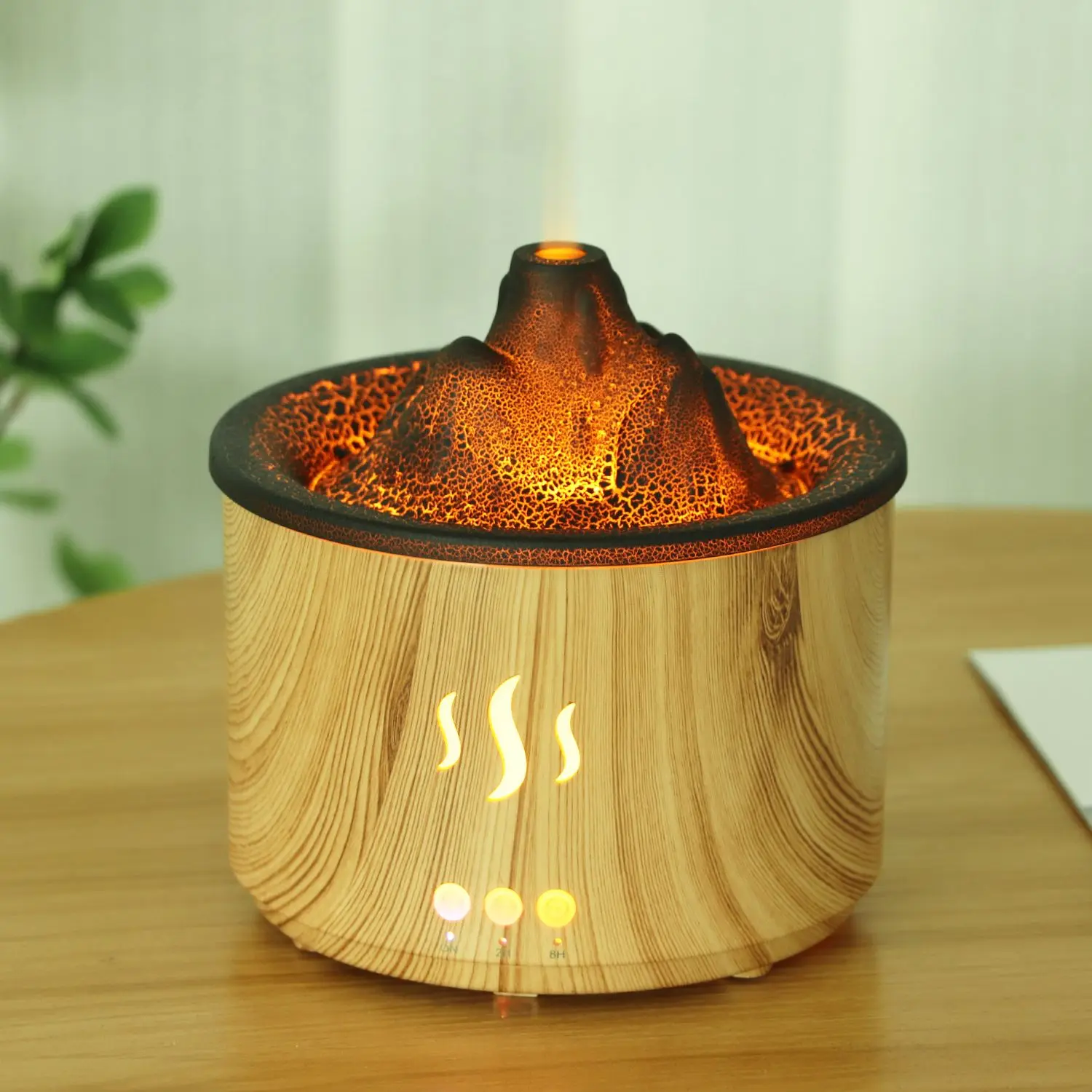 Volcano Crack Aromatherapy Machine Humidified Night Light Desktop Ornament, Timed Silent Fog
