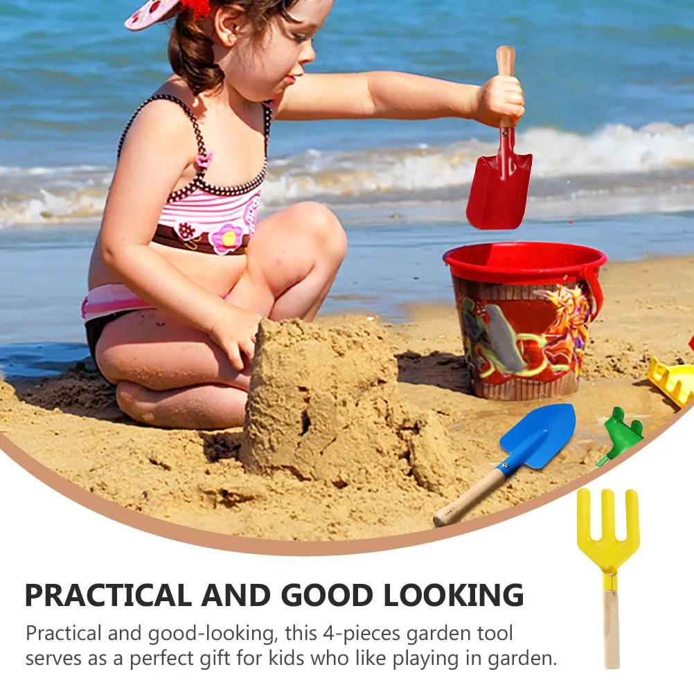 

4 Pcs Outdoor Toys Garden Tool Set Children Planting Kids Shovel Trowel Gardening Rake for