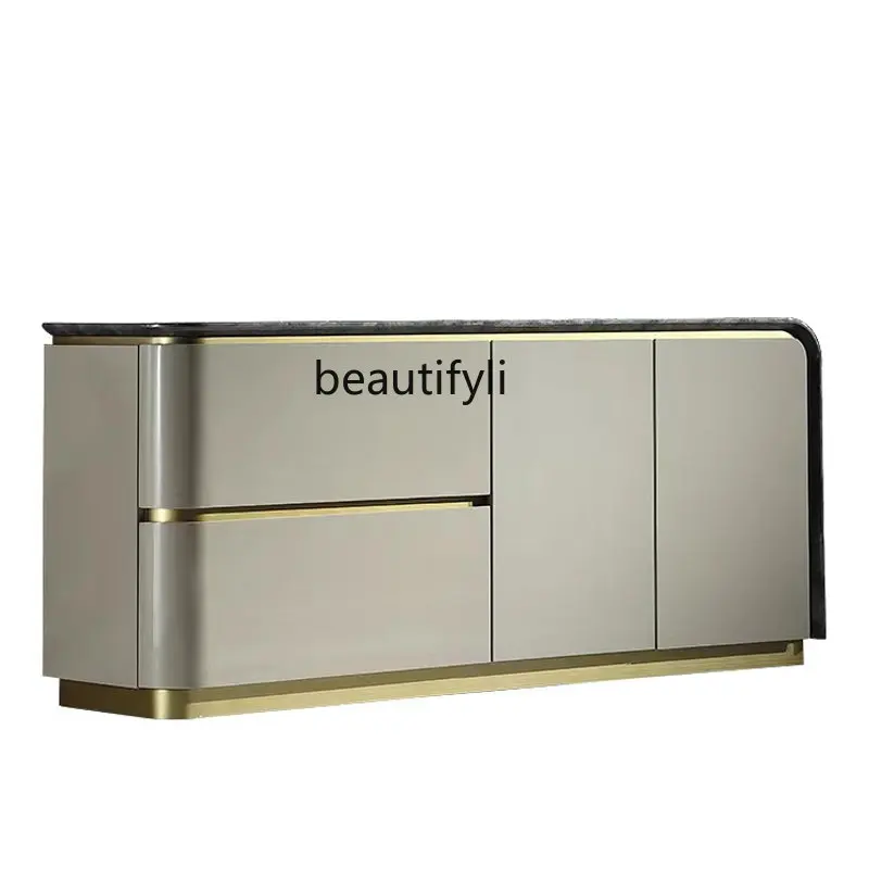 yj Post-Modern Light Luxury Sideboard Storage Drawer Curio Cabinet Entrance Cabinet Solid Wood