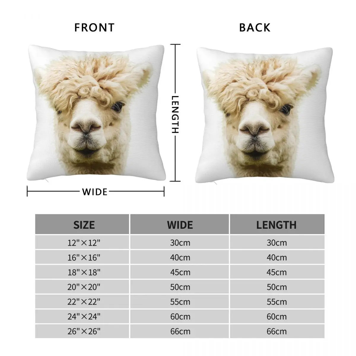 Cute Alpaca Pillowcase Polyester Linen Velvet Printed Zip Decor Home Cushion Cover