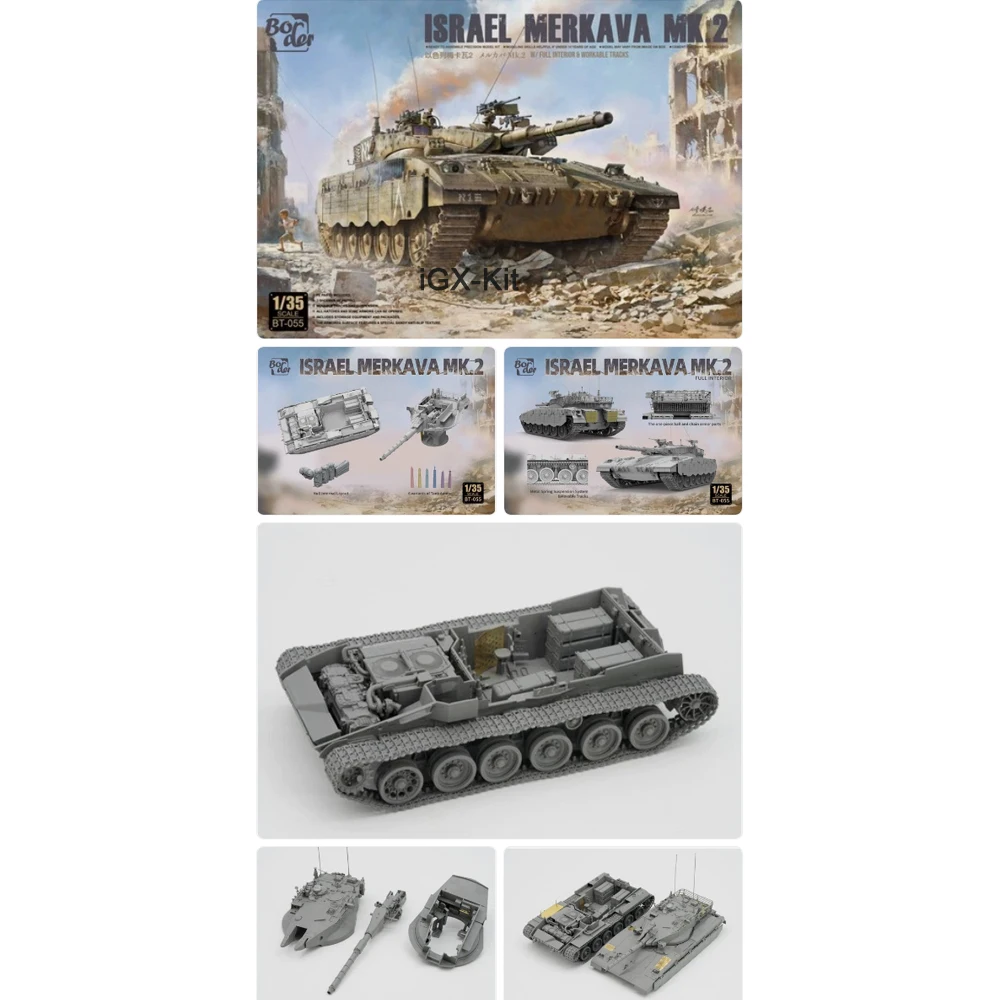 

Border BT055 1/35 Scale Israel Merkava MK 2 w/full interior Main Battle Tank MBT Plastic Assembly Model Building Kit Hobby Craft