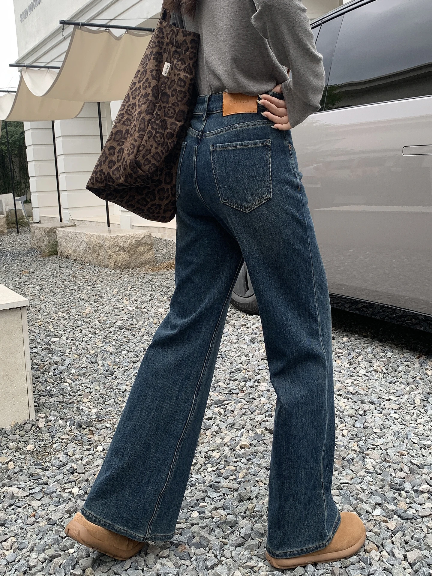 

Женские джинсы-клеш с прямым кроем и флисовой подкладкой в стиле ретро, свободные широкие брюки в пол, осень-зима, новинка