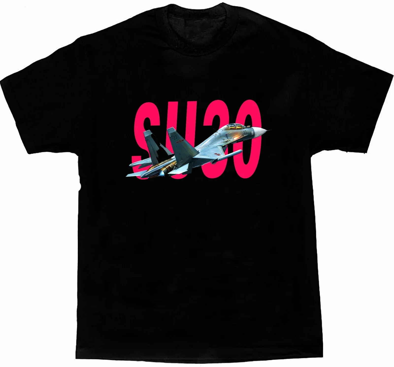 Camiseta de combate Sukhoi Su 30. Camiseta de algodón de verano de manga corta con cuello redondo para hombre nueva S-3XL