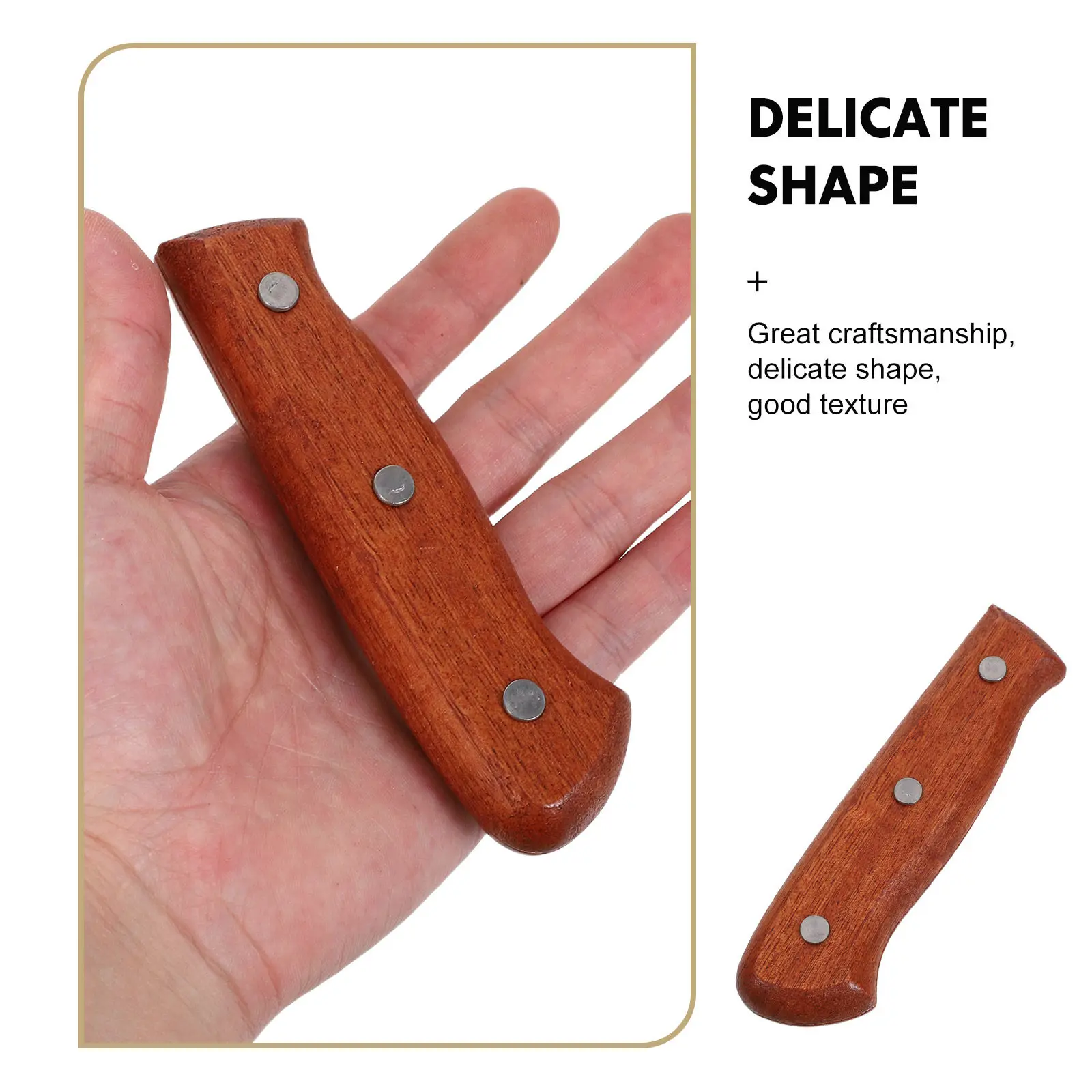 Ergonomic Wooden Cutter Handle Replacement for Kitchen Knives Non-Skid Secure Grip Compatible with Chef Sashimi Santoku Paring view 6