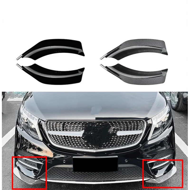 

Pop Pop For Mercedes-Benz V-Class W447 V260 2016 - 2020 Line Front Bumper Lip Spoiler Splitter Diffuser Cover By ABS Body Kit