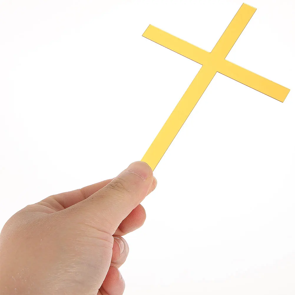 

Golden Cross Shaped Picks Cake Toppers Birthday Party Supplies Communion Theme Acrylic Decorations Easy Insert