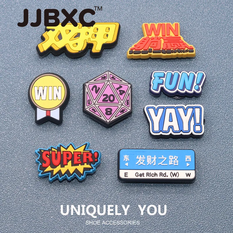 JJBXC CHARM Shoe Buckle Shoe Accessories Cartoon Letter DIY Fashion Shoes Accessories Suitable for cross Shoes