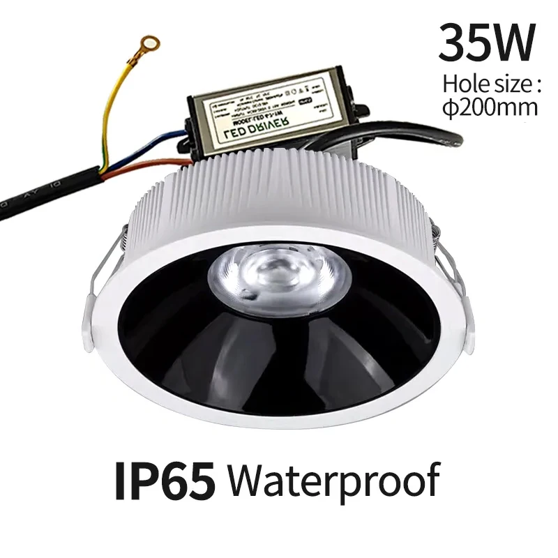 Oprawa typu downlight IP65 wodoodporna lampa sufitowa LED reflektory zewnętrzne do wpuszczanych o mocy 30 W o wysokiej jasności