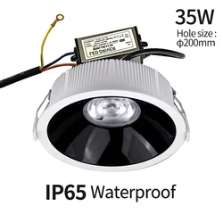 Oprawa typu downlight IP65 wodoodporna lampa sufitowa LED reflektory zewnętrzne do wpuszczanych o mocy 30 W o wysokiej jasności