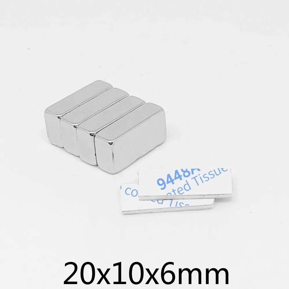 20x10x6 Quadrate Rare Earth Neodymium Magnet With 3M Self - Adhesive 20x10x6mm Strong Powerful Magnet 20*10*6