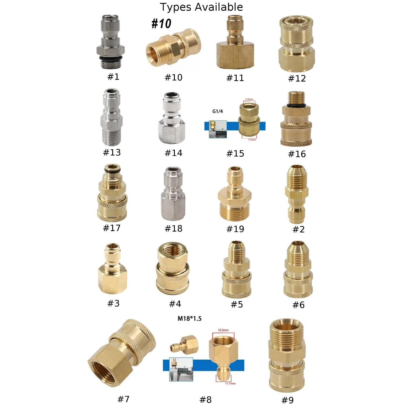 1/4 Inch Quick Release Connector Coupler Fitting For High Pressure Washer & Hose 1/4 Inch Quick Release Connector Coupler