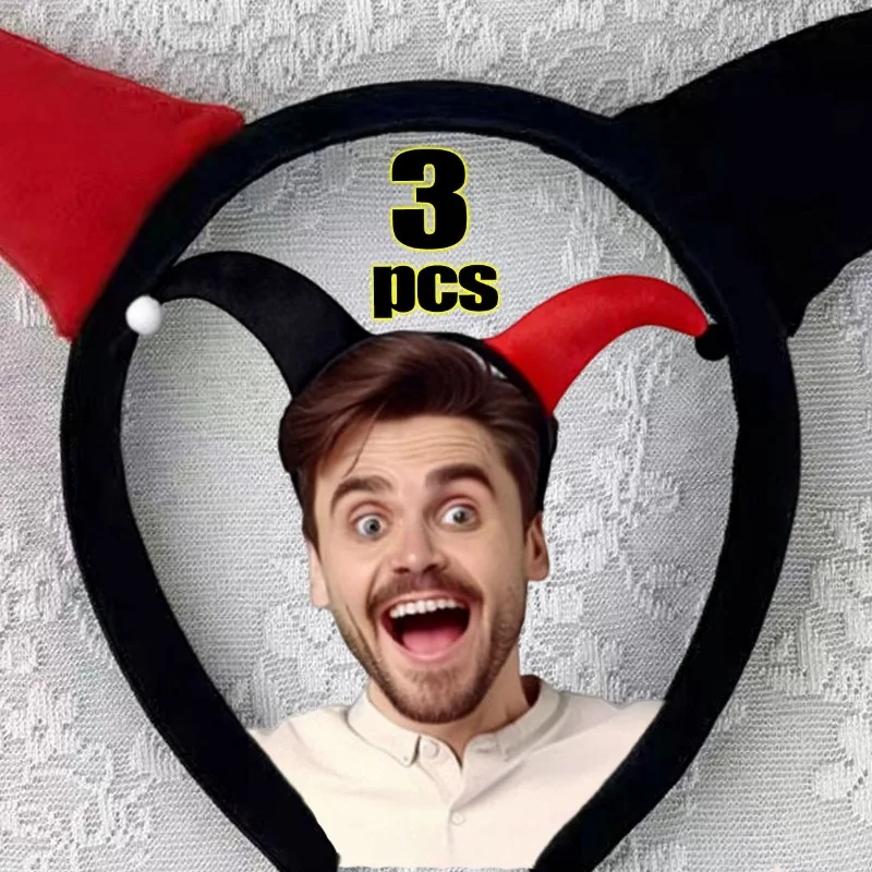 

1/3Pcs Exaggerated Clown Headband Birthday Hairbands Funny Headwear Jester Circus for Women Men Kids Party Costume Props