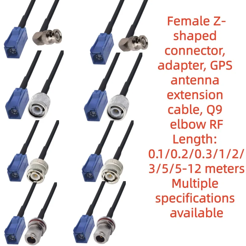 1PCS Fakra to BNC, N, TNC Male/Female Z-Type Adapter Cable GPS Antenna Extension Cable Q9 Elbow RF