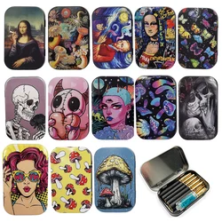 Cigarette Case Box Flip Cap Tobacco Storage Smoke Humidor Rolling Paper Jewelry Candy Coin Key Organizer Tin Flip Gifts Sealed