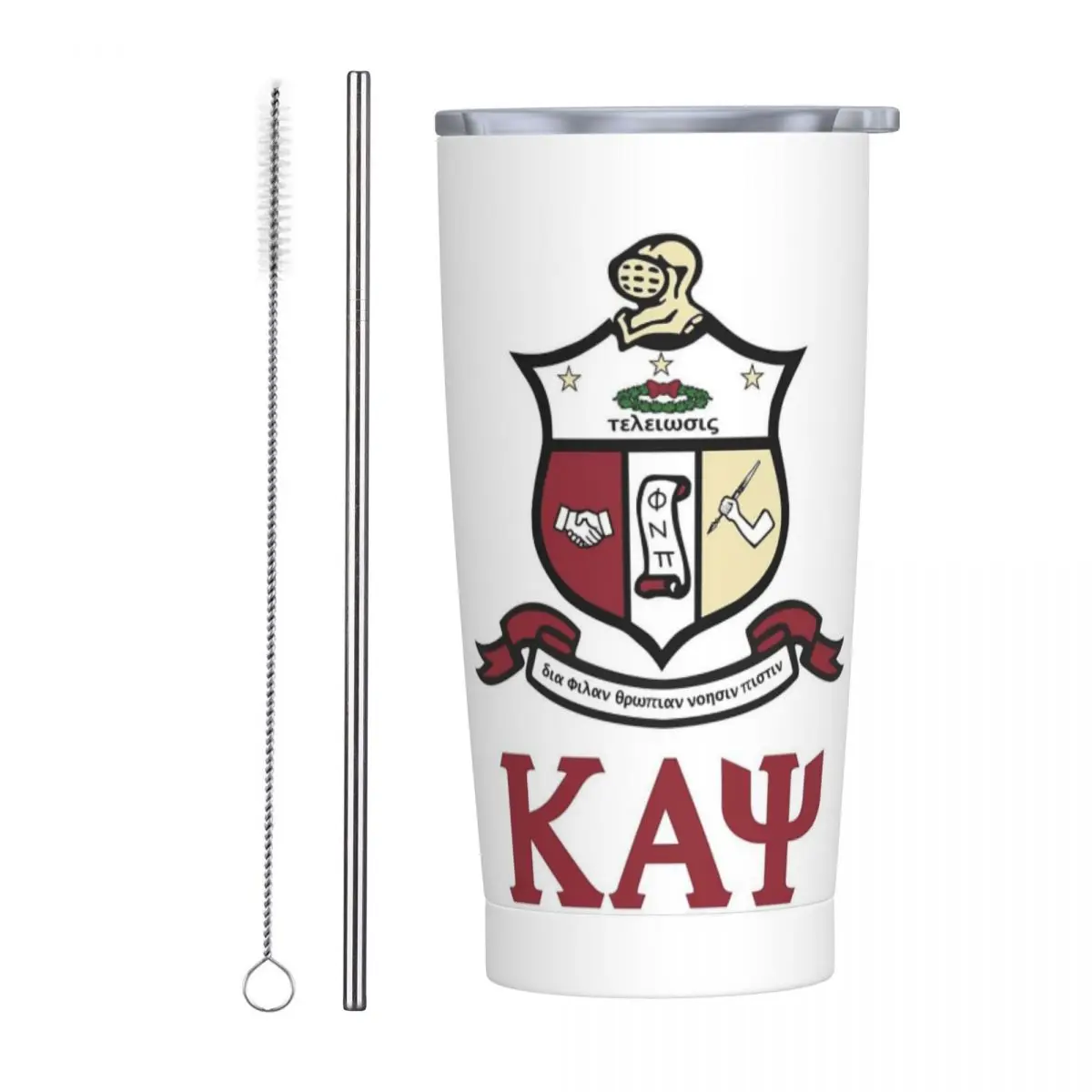 Kappa KAP Alpha Psi Stainless Steel Tumbler Vacuum Insulated Mug Thermal Cold Cup Straws With Lid 20oz