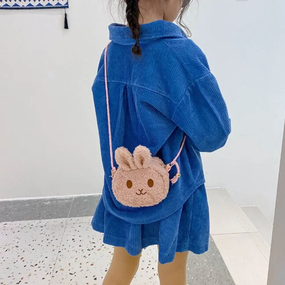 Cute Cartoon New Year Gift Purses Zipper Handbag Coins Bag Rabbit Shoulder Bag Messenger Bag Crossbody Bag