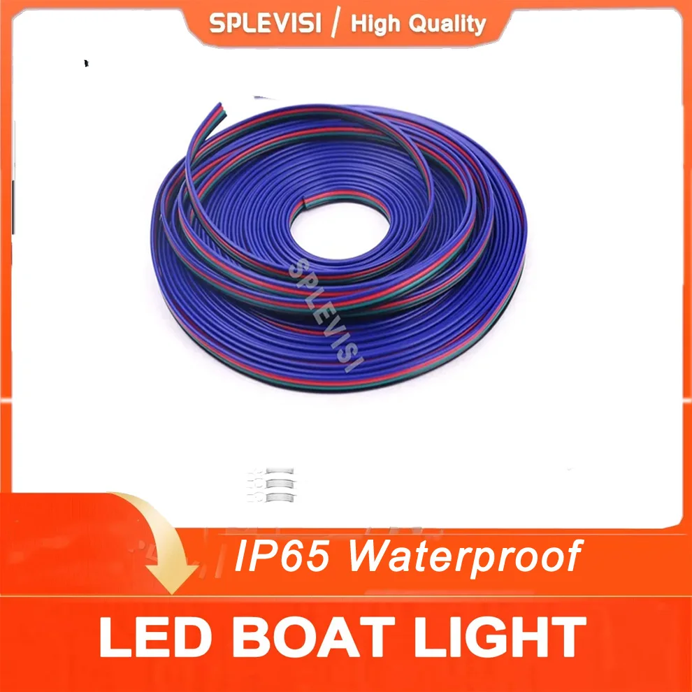 Extension Cable Wire Cord for Led Strip Light 3528 5050 RGB Color, 66ft 4pin for Boat Pontoon Kayak Courtesy Bow Marine Light