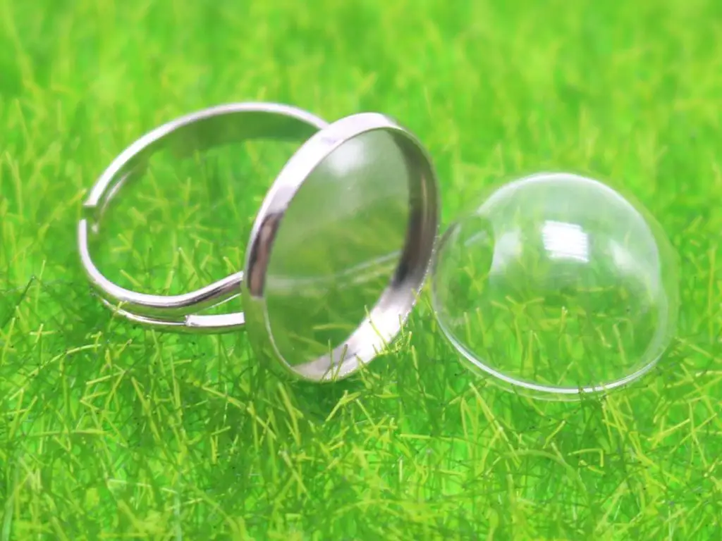 2 sztuki regulowany pierścień z przezroczystą szklaną kopułą Terrarium 1/2 globus 10mm-20mm