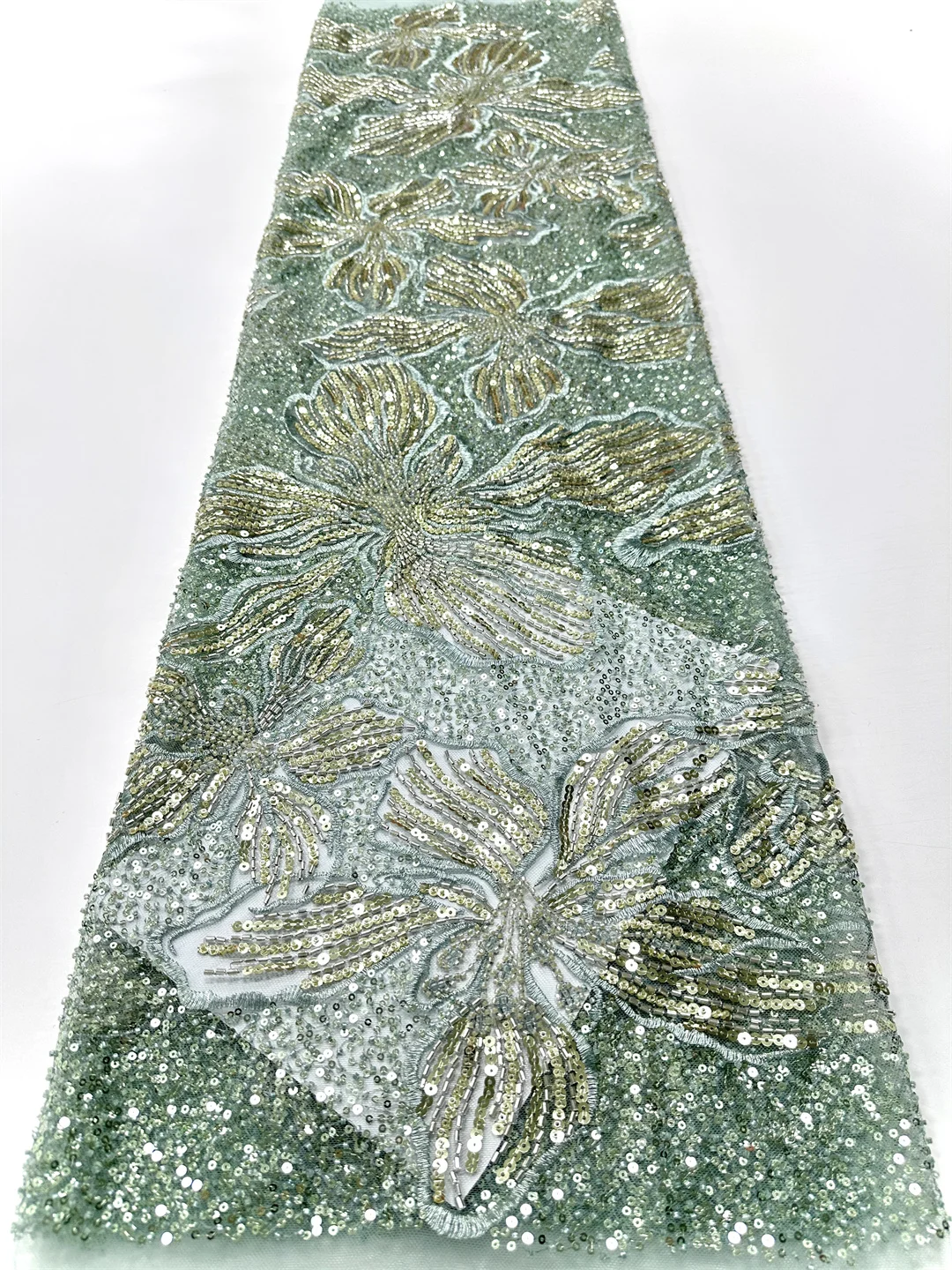 

2025 New Tulle Lace Hot Sale Fabric With Beads Sequins African Nigerian French for High End Wedding Party Bride Sewing Dress