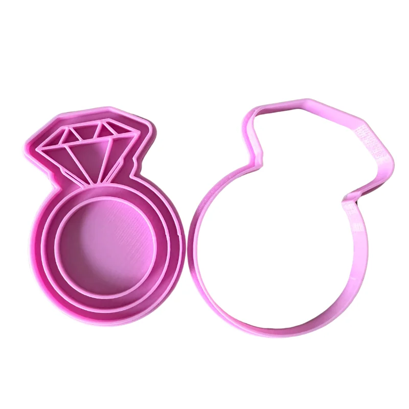 Cake decoration 3D Plastic cutter Wedding Ring Mold Embosser Cookie Cutter Stamp Cake Mould Tools Fondant Baking DIY