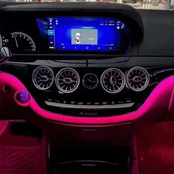 For Mercedes Benz W211 Ambient Lamp Backseat LED Neon Light Center Console Cup Holder Door Speaker Atmosphere Light