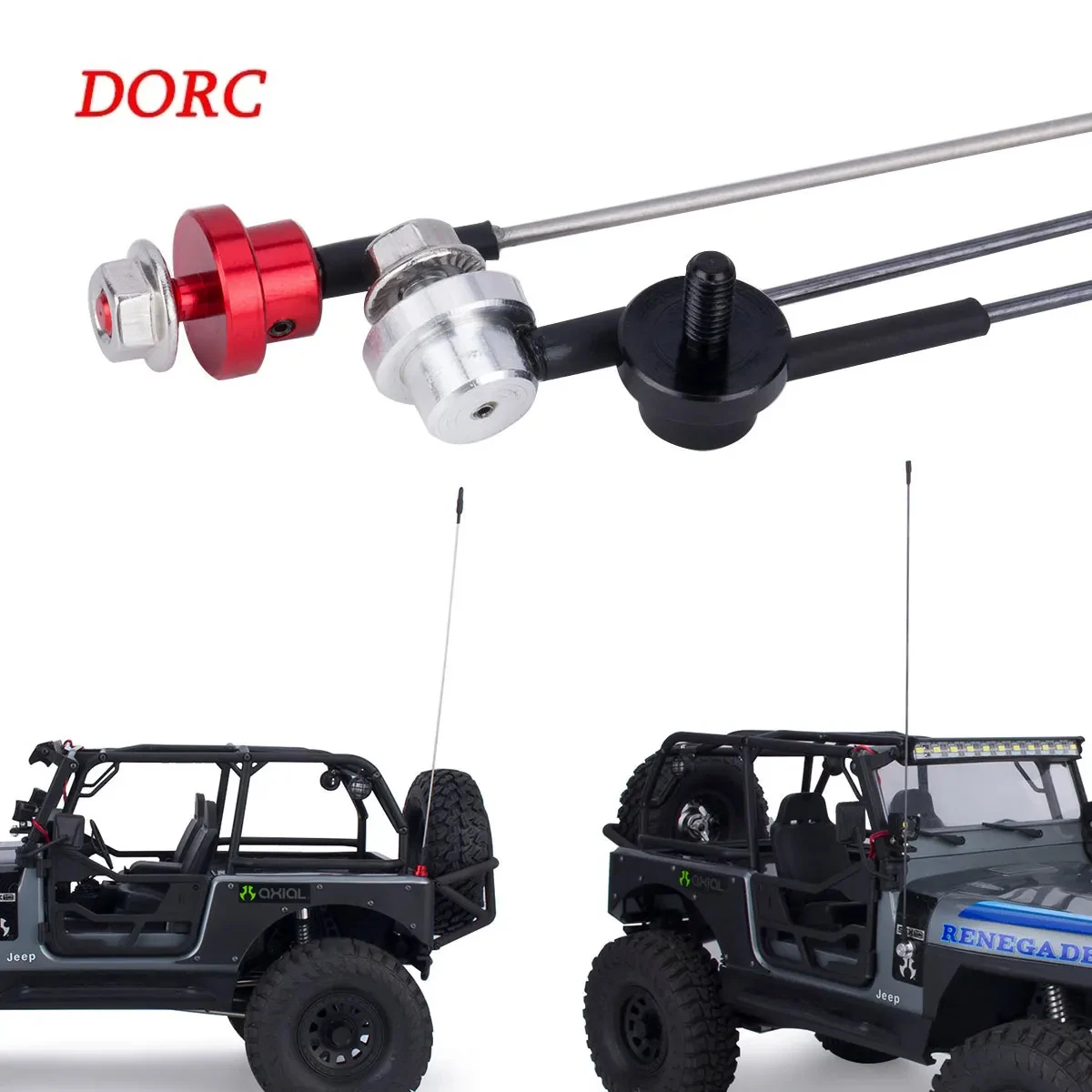 50cm Metal Adjustable Simulation Antenna with Pedestal for 1/8 1/10 RC Crawler Car SCX10 Wraith TRX4 D90 Tamiya Shell Decoration