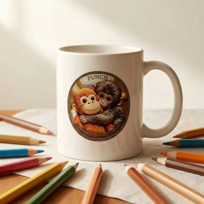 Soothing Monkey Ceramic mugs, creative ceramic coffee cups and water cups for office and home use
