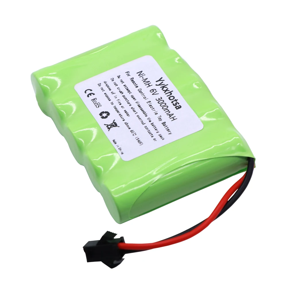 6v 3000mAh NI-MH Battery and Charger/USB/cable For RC Toy Cars Boats Robots Tanks Gun AA upgrade 3000mah 6v Battery Pack SM Plug