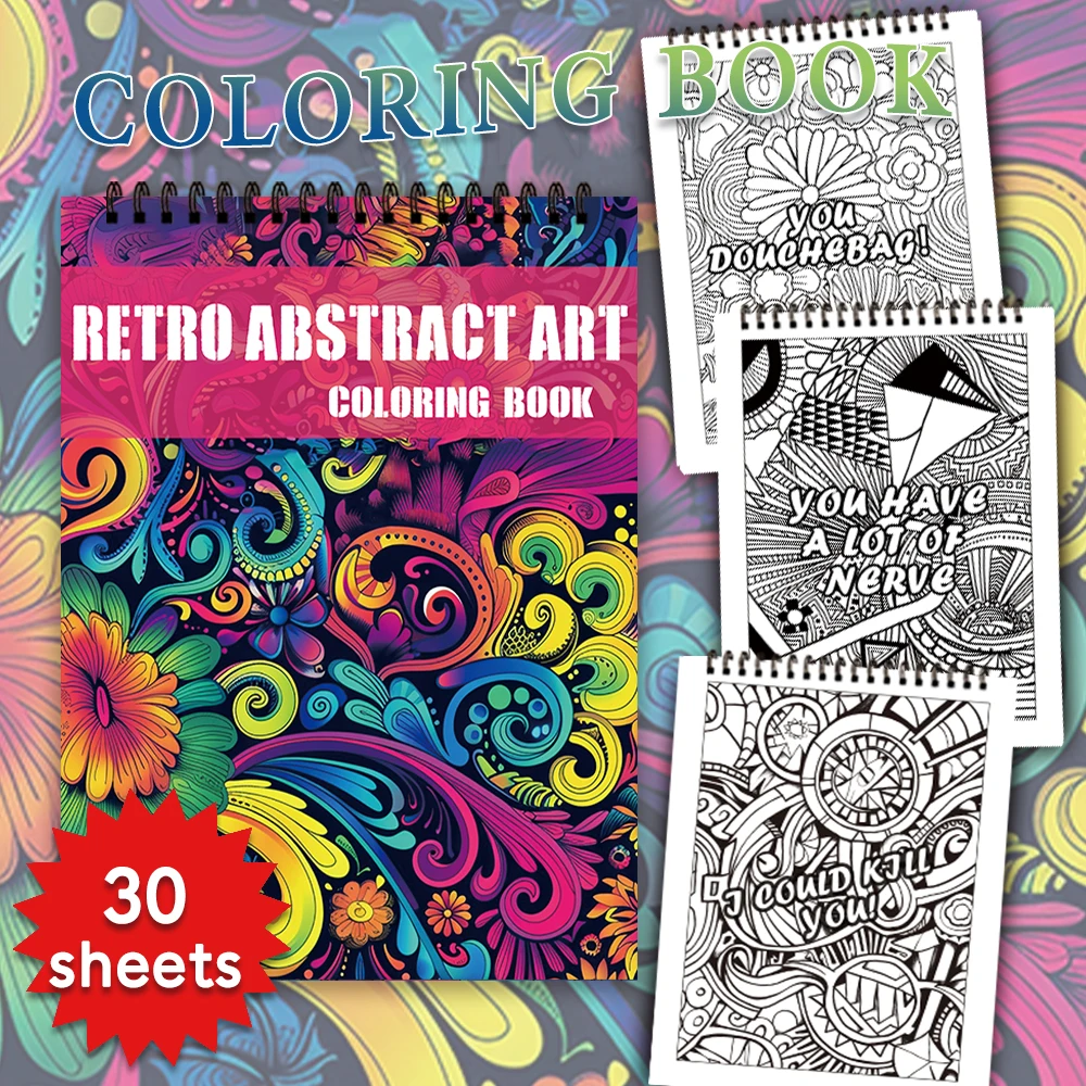 30 Sheets Adult Drawing Book 11.2x 8.3in,100gsm Thick Paper for Stress Relief, Halloween Gifts, Christmas Gift Options
