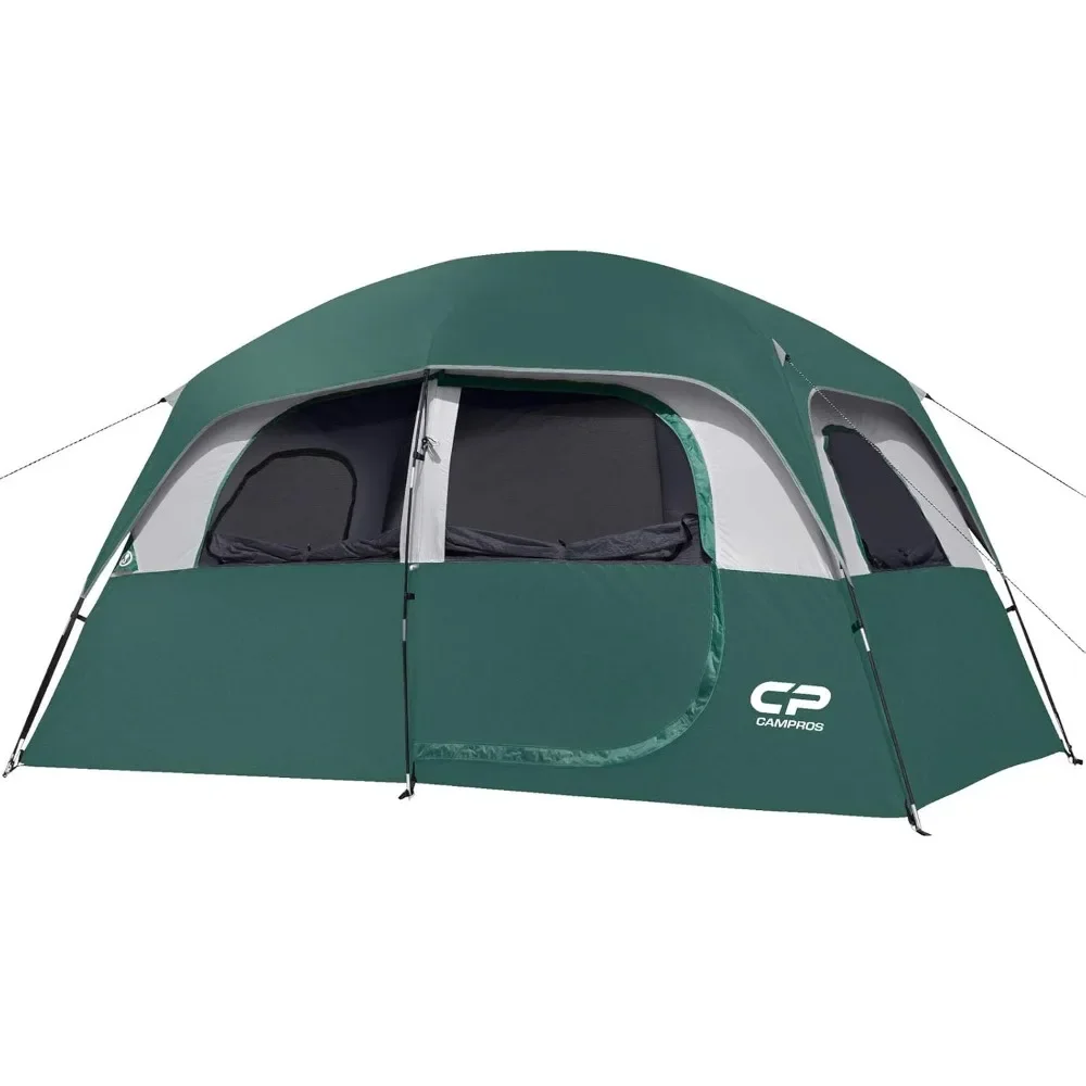 

Tent-6/8-Person-Camping-Tents, Waterproof Windproof Family Tent with Top Rainfly, 4 Large Mesh Windows, Double Layer