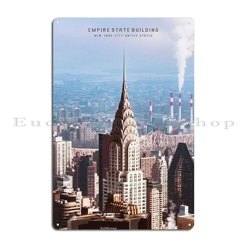 Empire State Building Metal Plaque Poster Create Wall Custom Club Plaques Pub Tin Sign Poster