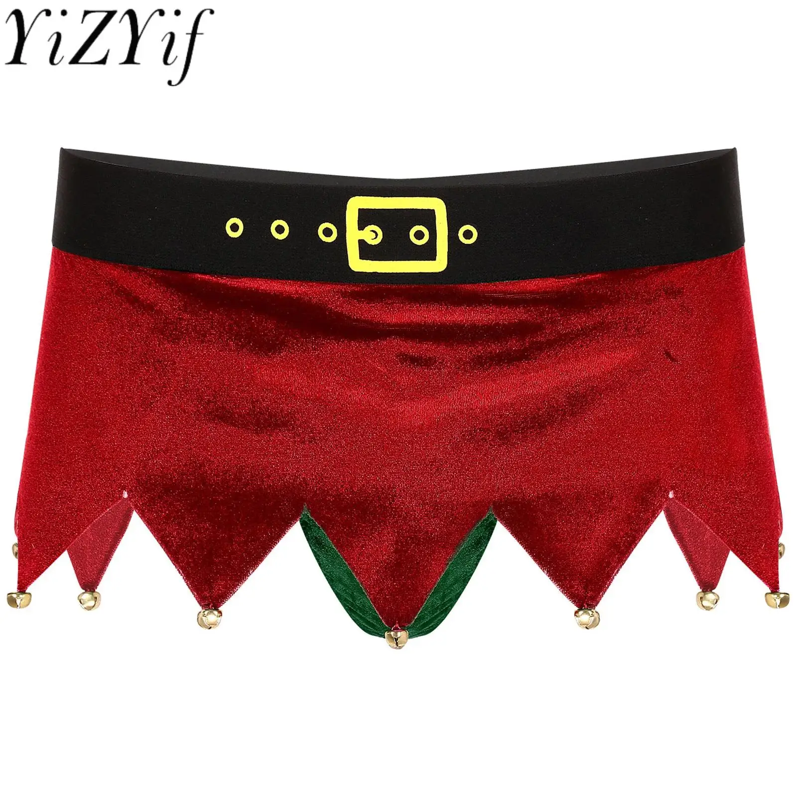 Indumenti da notte per le vacanze di Natale Gonna Sissy in velluto da uomo Intimo Natale Babbo Natale Lingerie sexy Custodia rigonfia Minigonna dentellata