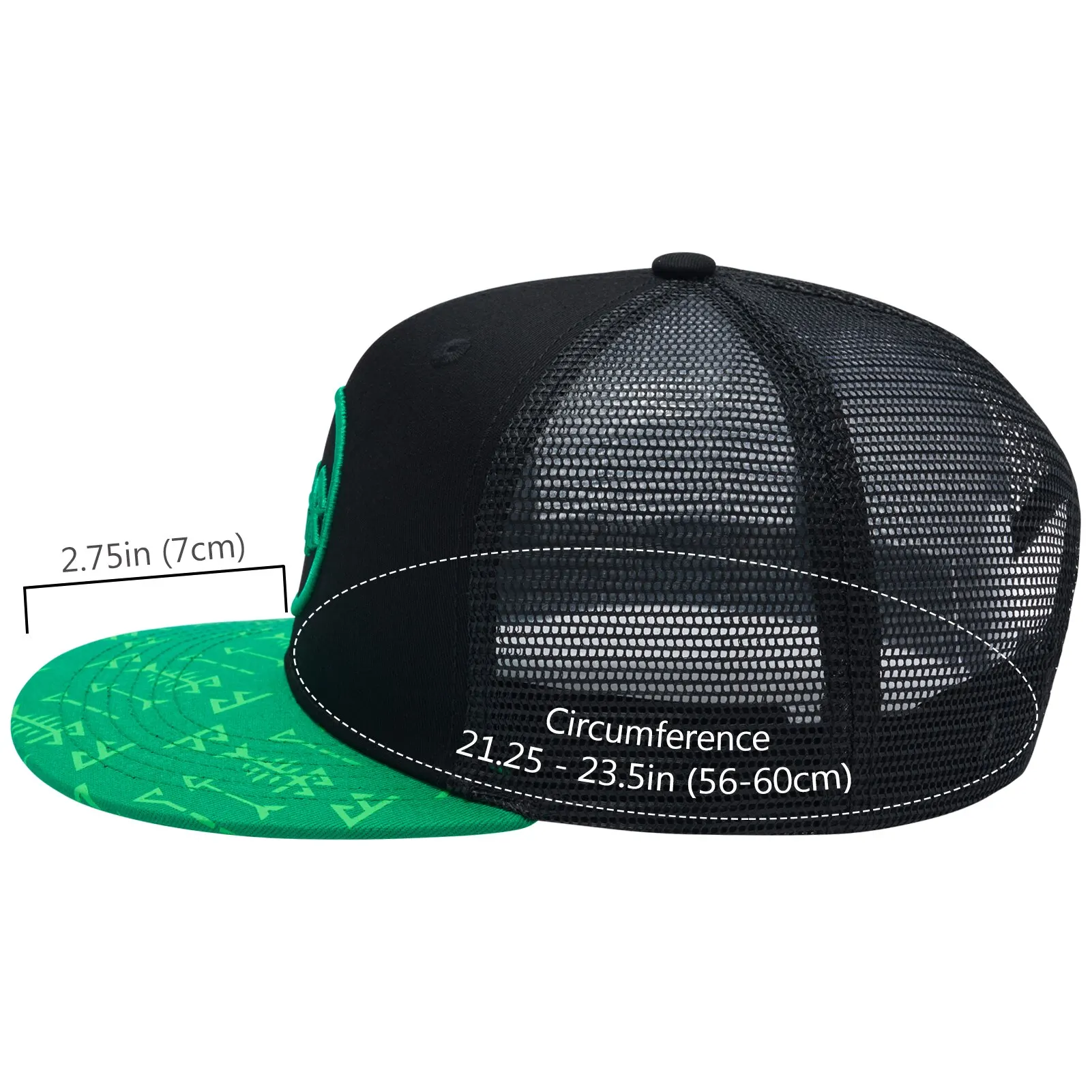 Bassdash Flat Brim Trucker Cap Verstelbare Snapback Hat Mesh Terug Voor Mannen Vrouwen Vissen Jagen