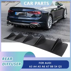 AUDI A3 için 2 adet evrensel arka difüzör tampon A4 A5 A6 A7 B8 S4 Q5 81.5cm 5 yüzgeçleri Splitter çene Spoiler alt dudak otomobil parçaları