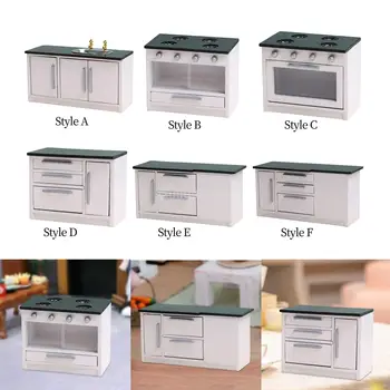 دمية خشبية محاكاة لحوض المطبخ حوض غسيل مصغر 1/12 دولاب لبيوت الدمى أثاث لتصوير الدعائم