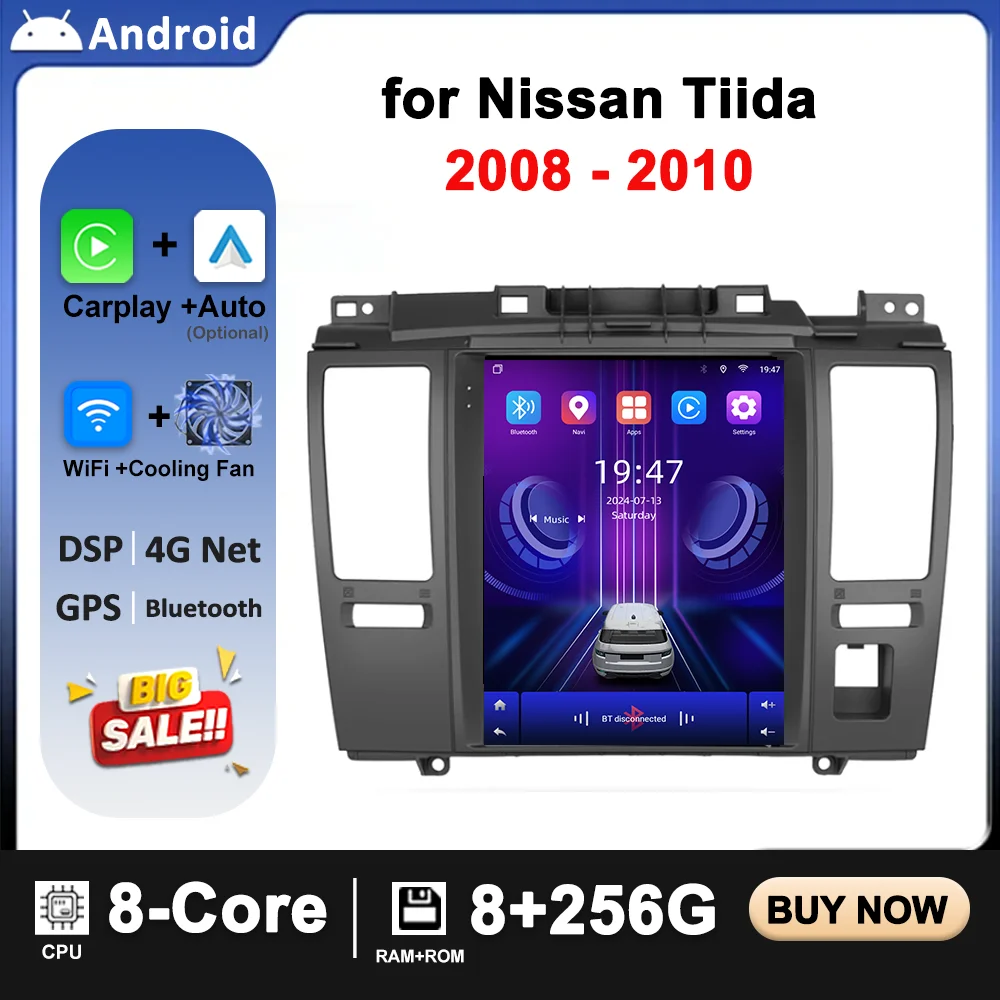 

9.7 inch Car Radio For Nissan Tiida 2008 - 2010 Auto Multimedia Player GPS Navi Wireless Carplay DSP Stereo WIFI 4G Head Unit