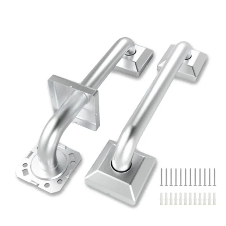 

2 Pack 9 Inch Bathroom Grab Bar Anti Slip Square Shower Bars Safety 304 Stainless Steel Shower Handles for Senior Elderly Handi