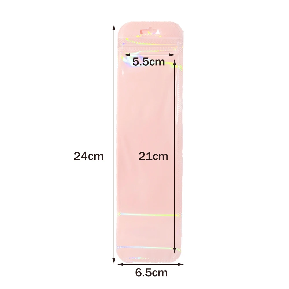 50 stücke Lange Holographische Verpackung Taschen Ziplock Laser Seal Beutel Für Party Nagel Wimpern Bevorzugung Lebensmittel Lagerung Schmuck Display Versorgung