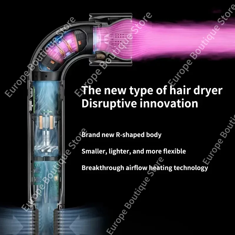 مجفف شعر محمول بدون أوراق، أداة تصفيف الشعر بالأيونات السالبة المدمجة للغاية، صالون منزلي، مجفف شعر كهربائي مناسب للسفر