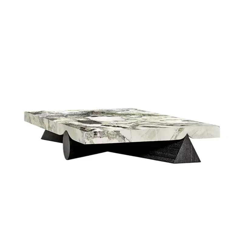 

Italian minimalist coffee table, cold jadeite marble coffee table, combination designer, square, modern living room