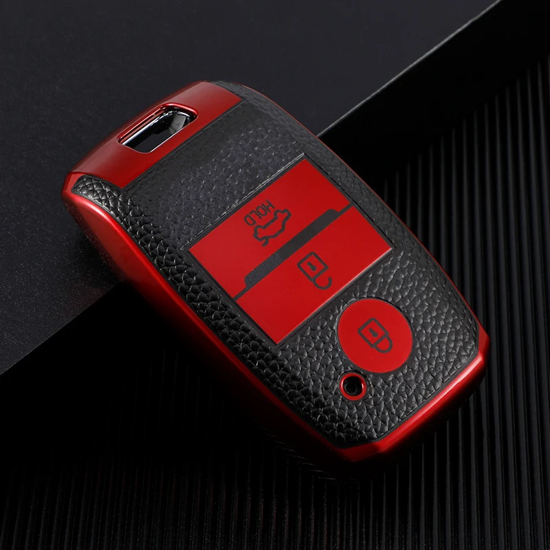 TPU Leather Car Key Case FOB Cover for Kia Ceed Rio Rio5 Sportage R K3 KX3 K4 K5 Ceed Sorento Cerato Optima 2015 2016 2017