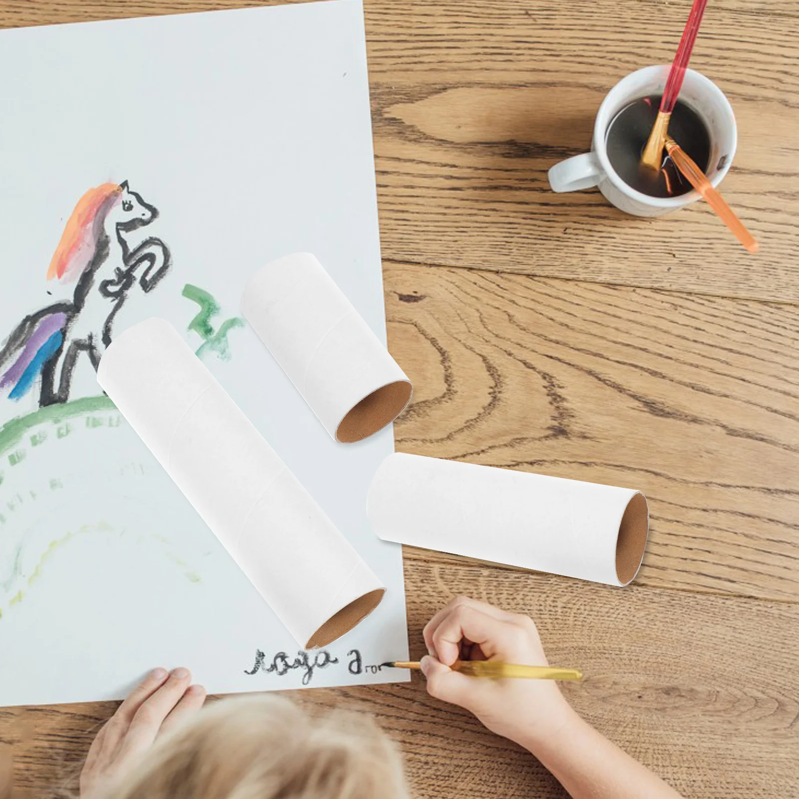 18 قطعة أنابيب ورقية مستديرة DIY بها بنفسك الحرف اليدوية مشاريع الرياح الرنين لفات من الورق المقوى الأنشطة الفنية رياض الأطفال التعلم الإبداعي