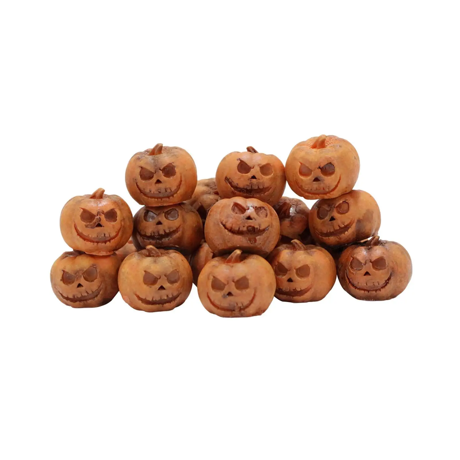 Small Pumpkin Statues Resin Halloween Home Decor Grimace Figurines for Fairy Garden Miniatures Dollhouse Accessories Desk