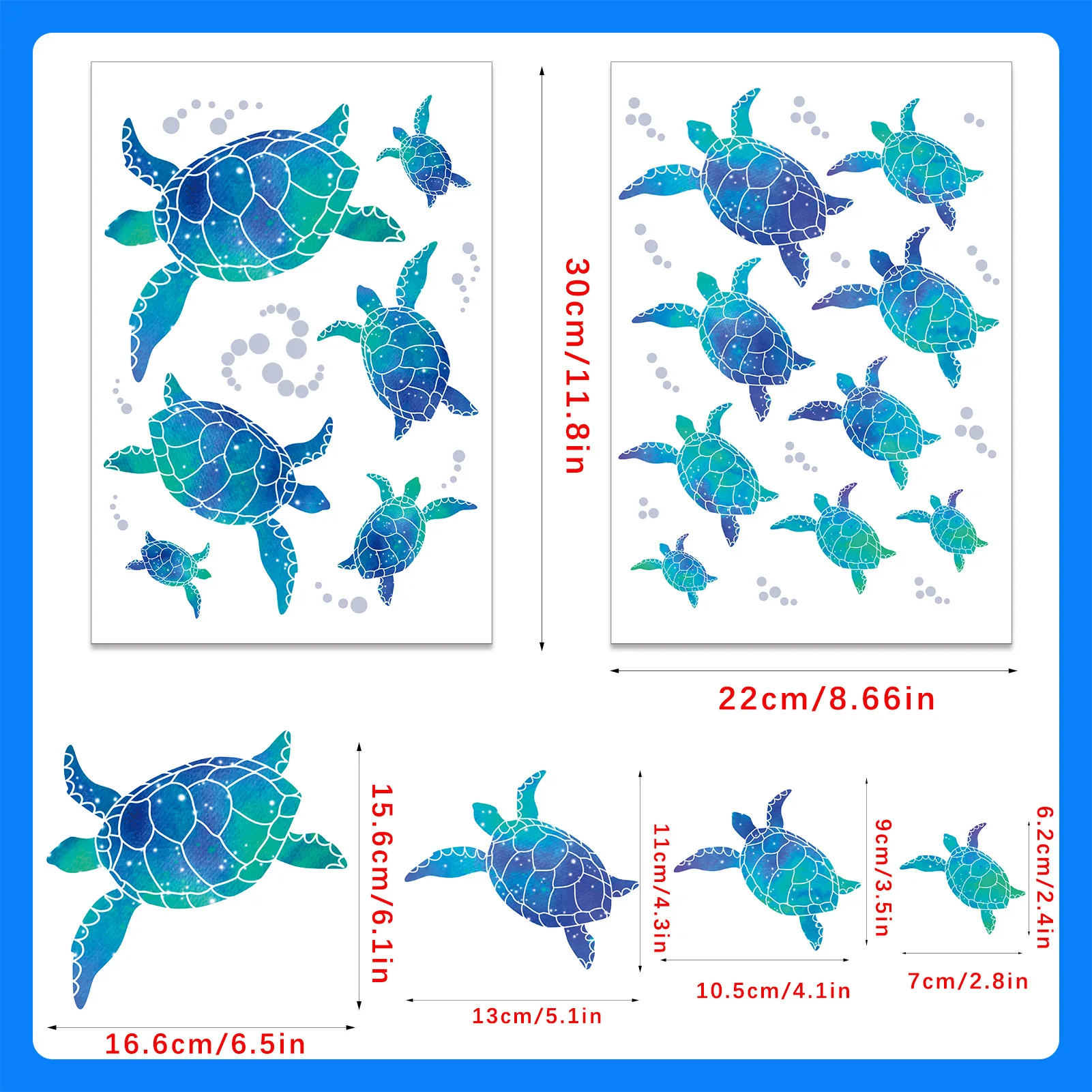 Bathroom Sea Turtle Wall Stickers PVC Waterproof Decals for Home Office Kindergarten Toilet Decoration Essential